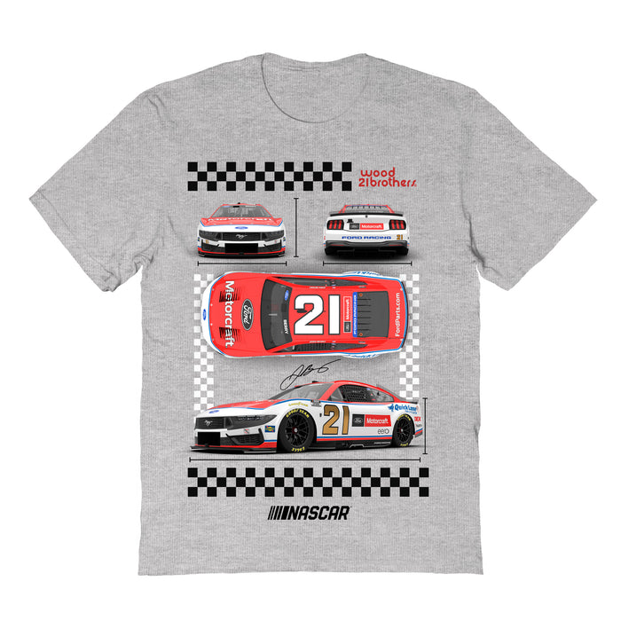 Josh Berry Vive La Fete NASCAR Car View Cotton T-Shirt Gray