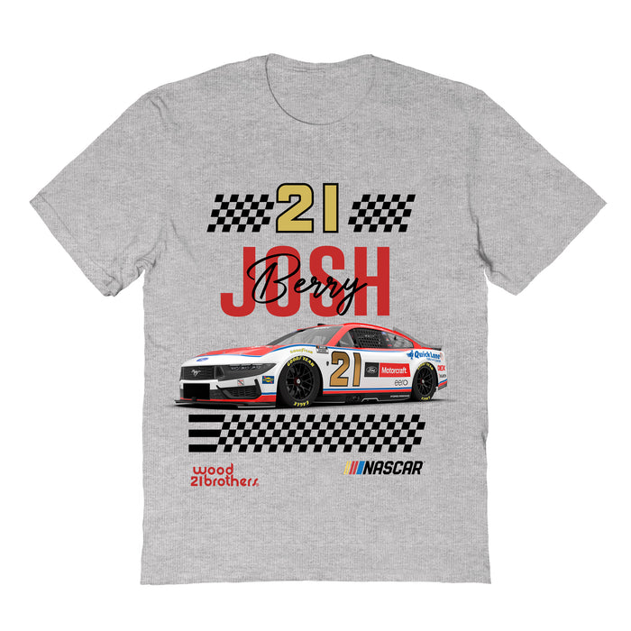 Josh Berry Vive La Fete NASCAR Name Grid Classic Cotton T-Shirt Gray
