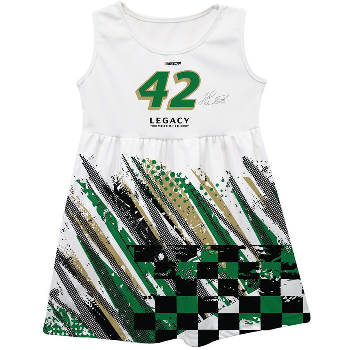 John Hunter Vive La Fete NASCAR Abstract Check Halftones Tank Dress White