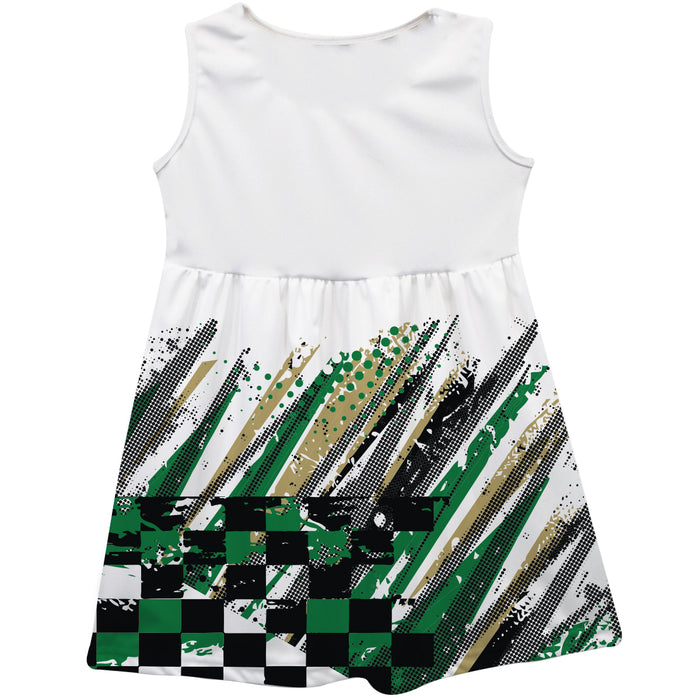 John Hunter Vive La Fete NASCAR Abstract Check Halftones Tank Dress White