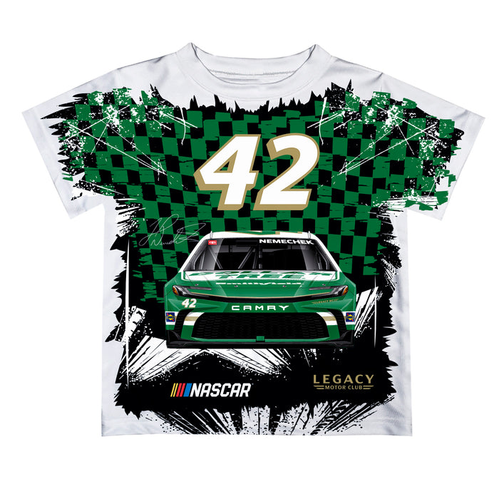 John Hunter Vive La Fete NASCAR Checkered Racing Car T-Shirt Green