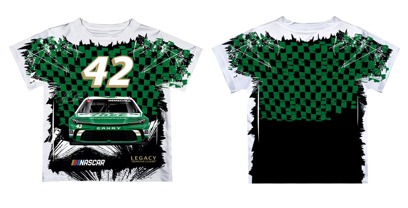 John Hunter Vive La Fete NASCAR Checkered Racing Car T-Shirt Green