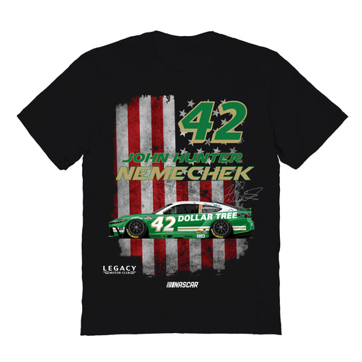 John Hunter Vive La Fete NASCAR American Flag Cotton T-Shirt Black