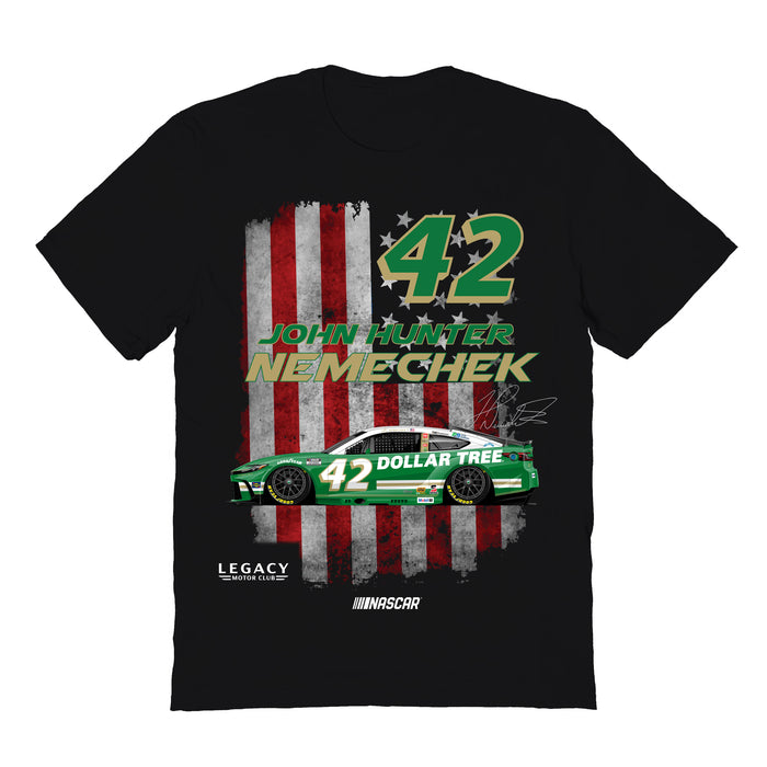 John Hunter Vive La Fete NASCAR American Flag Cotton T-Shirt Black