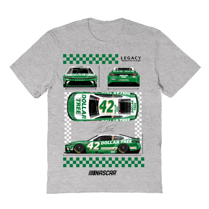 John Hunter Vive La Fete NASCAR Car View Cotton T-Shirt Grey