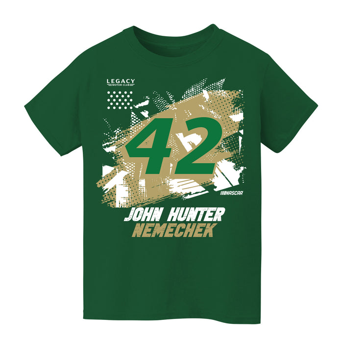 John Hunter Vive La Fete NASCAR Abstract Halftone Front Cotton T-Shirt Green