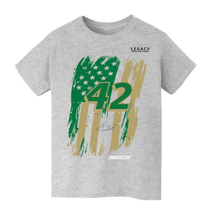 John Hunter Vive La Fete NASCAR American Flag Cotton T-Shirt Grey
