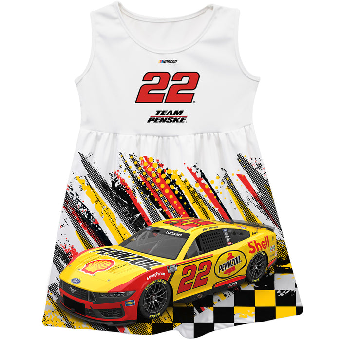Joey Logano Vive La Fete NASCAR Abstract Check Halftones Tank Dress - White