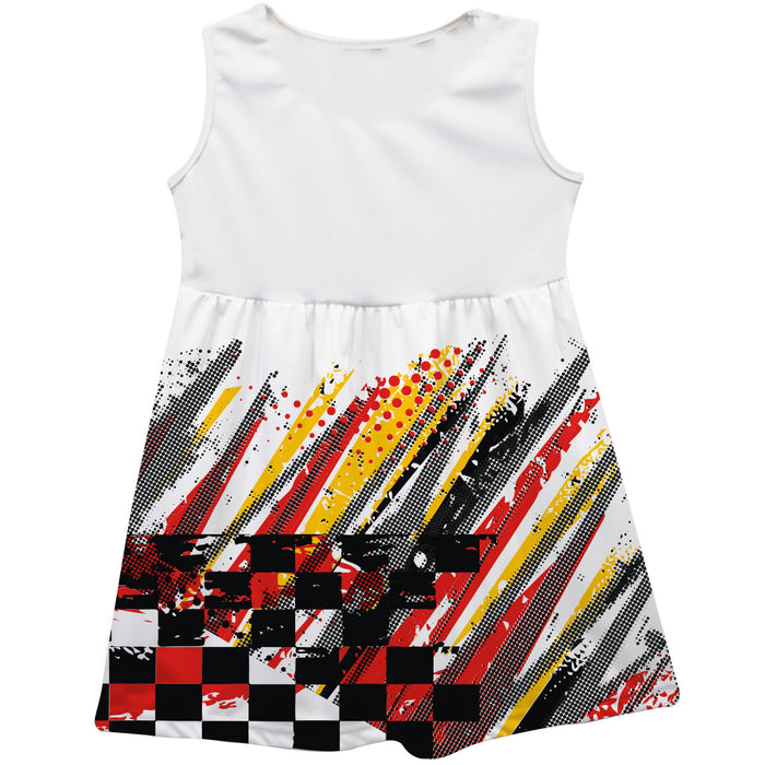 Joey Logano Vive La Fete NASCAR Abstract Check Halftones Tank Dress - White