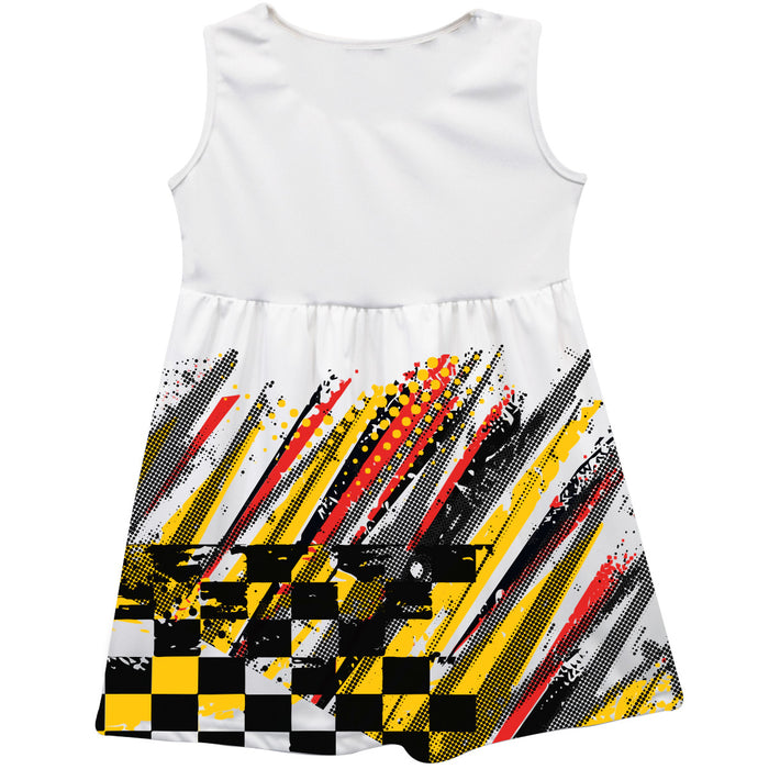 Joey Logano Vive La Fete NASCAR Abstract Check Halftones Tank Dress - White - Vive La Fête - Online Apparel Store