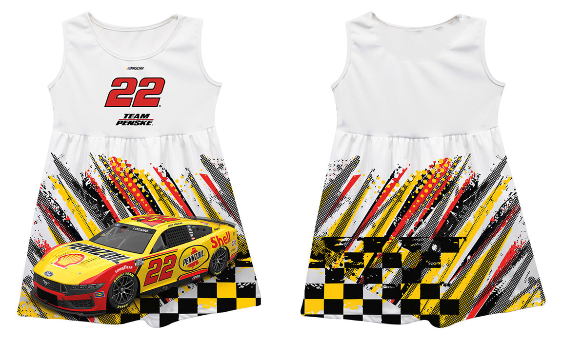 Joey Logano Vive La Fete NASCAR Abstract Check Halftones Tank Dress - White - Vive La Fête - Online Apparel Store