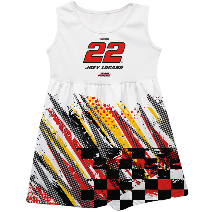 Joey Logano Vive La Fete NASCAR Abstract Check Halftones Tank Dress - White