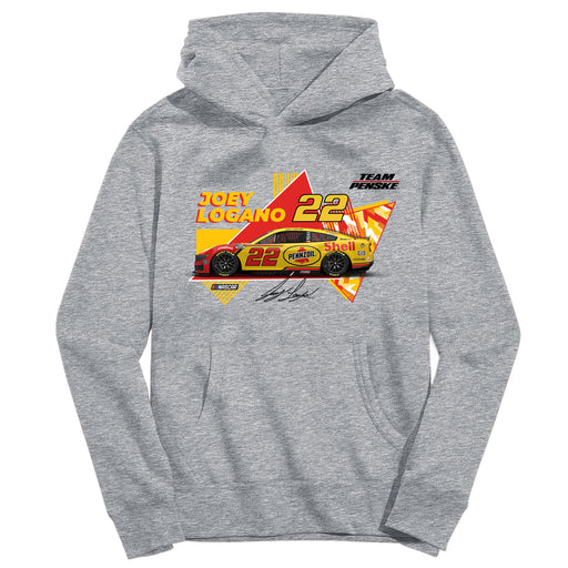 Joey Logano NASCAR Pullover Cotton Hoodie - Grey