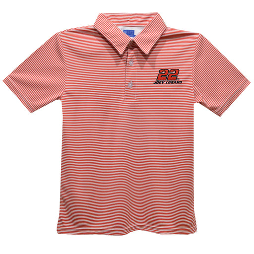 Joey Logano Vive La Fete Pencil Stripe Polo - Red