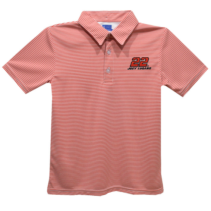 Joey Logano Vive La Fete Pencil Stripe Polo - Red