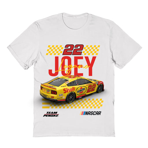 Joey Logano Vive La Fete NASCAR Flag Racing Car T-Shirt - White
