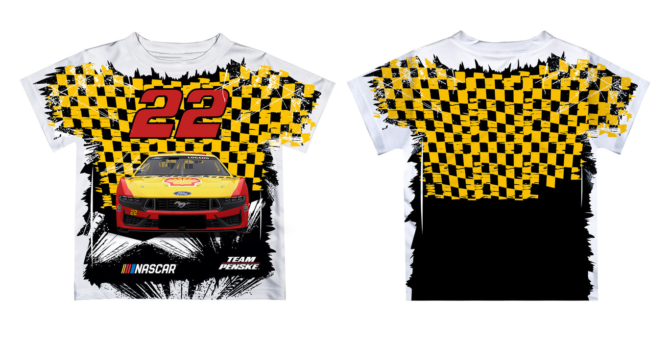 Joey Logano Vive La Fete NASCAR Flag Racing Car T-Shirt - White - Vive La Fête - Online Apparel Store