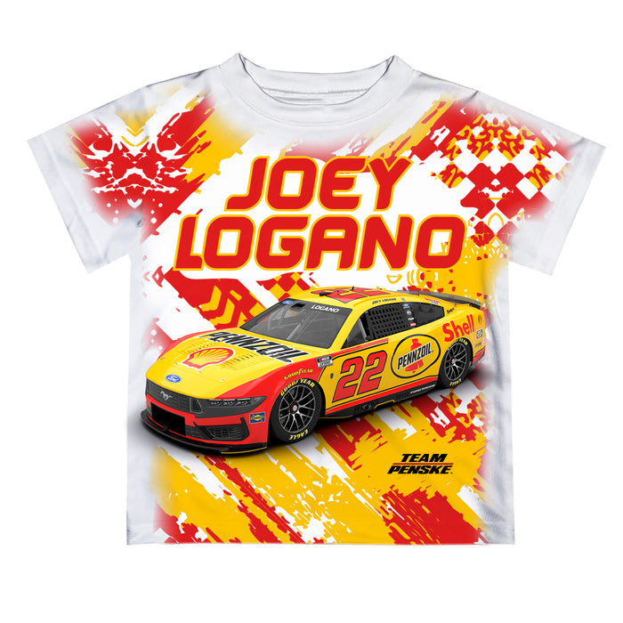 Joey Logano Vive La Fete NASCAR Abstract Kids T-Shirt  - Gold