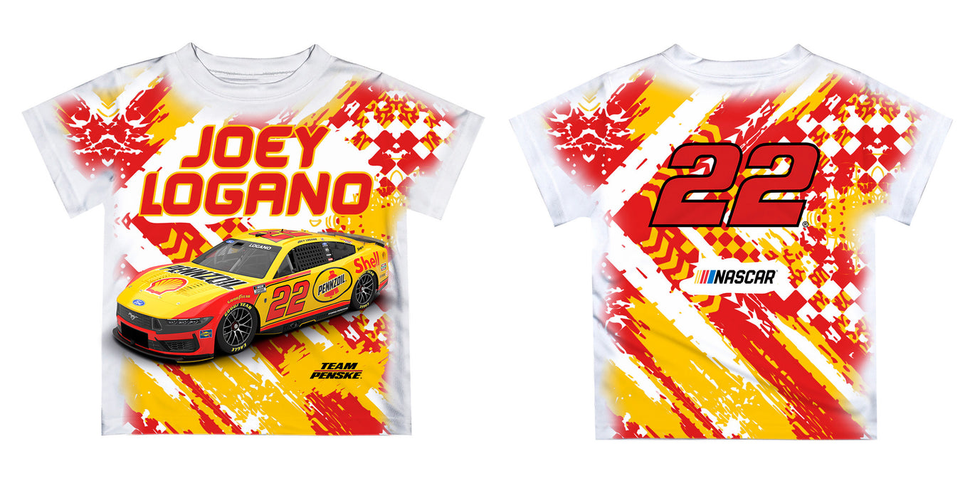 Joey Logano Vive La Fete NASCAR Abstract Kids T-Shirt  - Gold