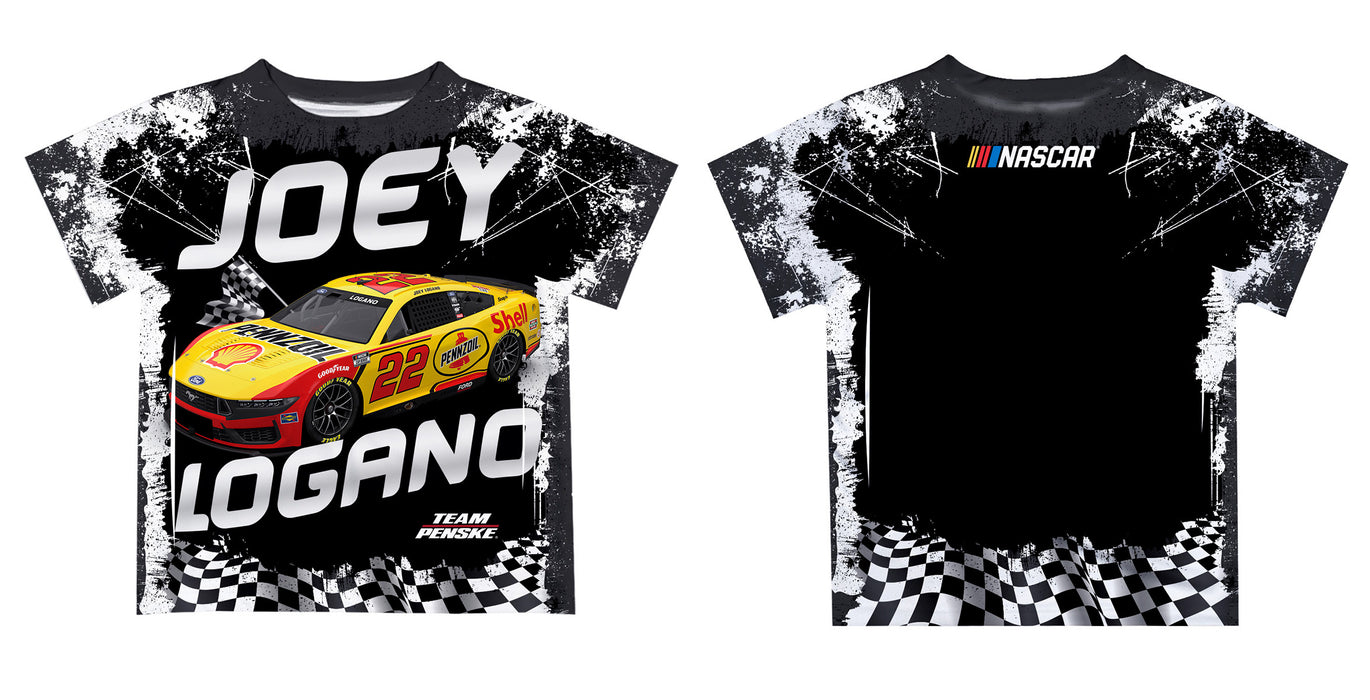 Joey Logano Vive La Fete NASCAR Abstract Kids T-Shirt - Black - Vive La Fête - Online Apparel Store