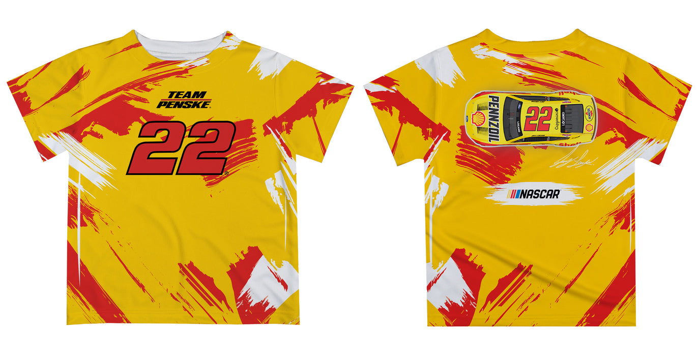 Joey Logano Vive La Fete NASCAR Paint Brush T-Shirt - Gold - Vive La Fête - Online Apparel Store