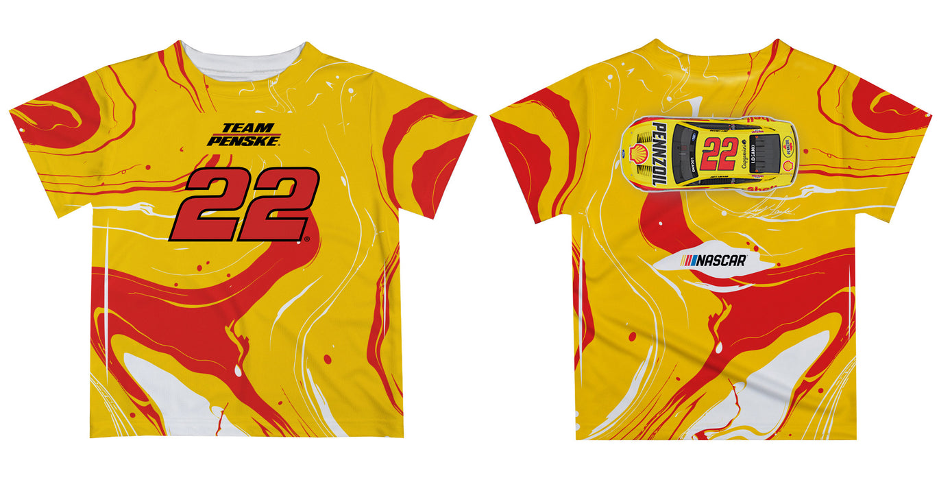 Joey Logano Vive La Fete NASCAR Marble T-Shirt - Gold - Vive La Fête - Online Apparel Store