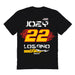 Joey Logano NASCAR Fire number Cotton T-Shirt  - Black