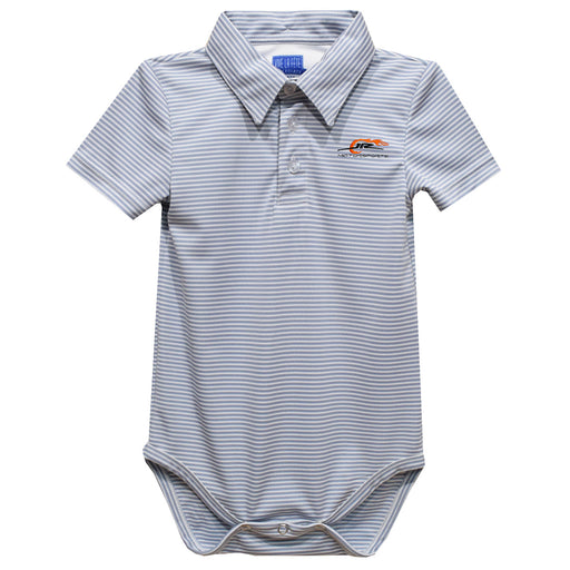 JR Motorsports Vive La Fete Polo Pencil Stripe Bodysuit - Gray