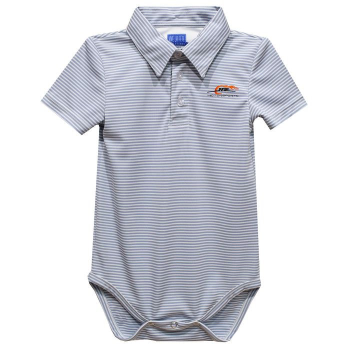 JR Motorsports Vive La Fete Polo Pencil Stripe Bodysuit - Gray