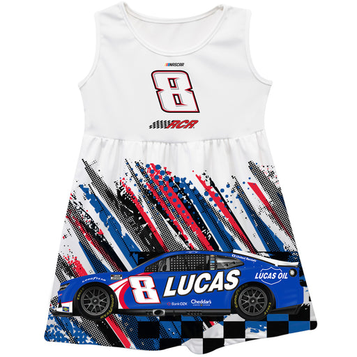 Kyle Busch Vive La Fete NASCAR Abstract Check Halftones Tank Dress - White