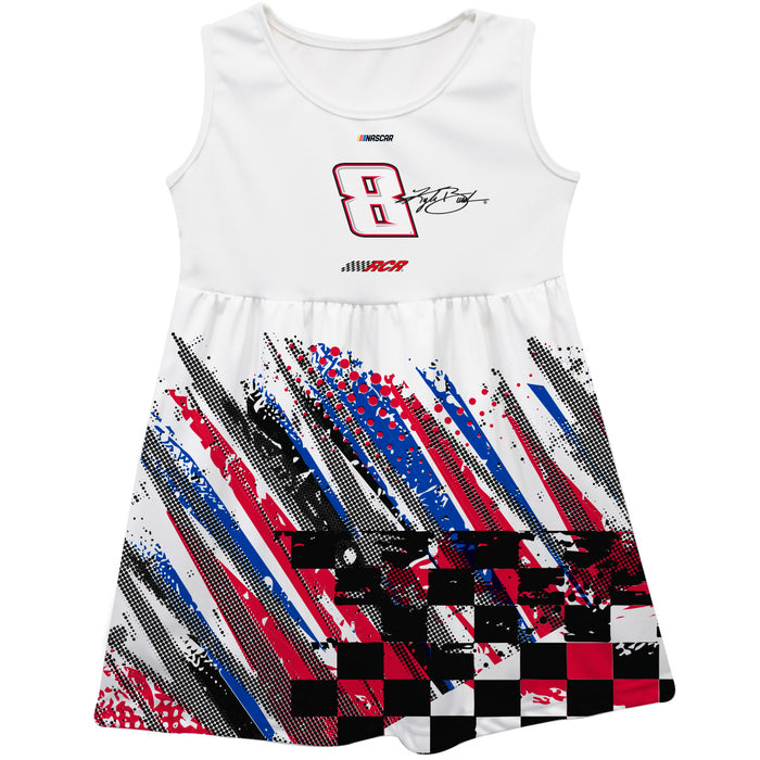 Kyle Busch Vive La Fete NASCAR Abstract Check Halftones Tank Dress - White