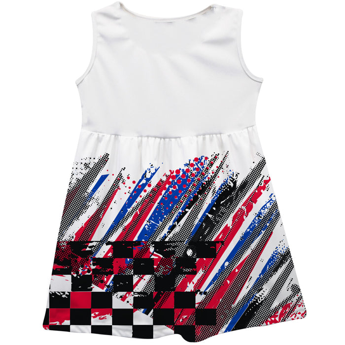 Kyle Busch Vive La Fete NASCAR Abstract Check Halftones Tank Dress - White
