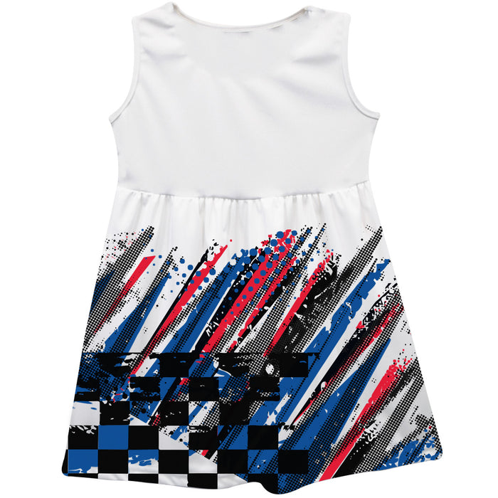 Kyle Busch Vive La Fete NASCAR Abstract Check Halftones Tank Dress - White - Vive La Fête - Online Apparel Store