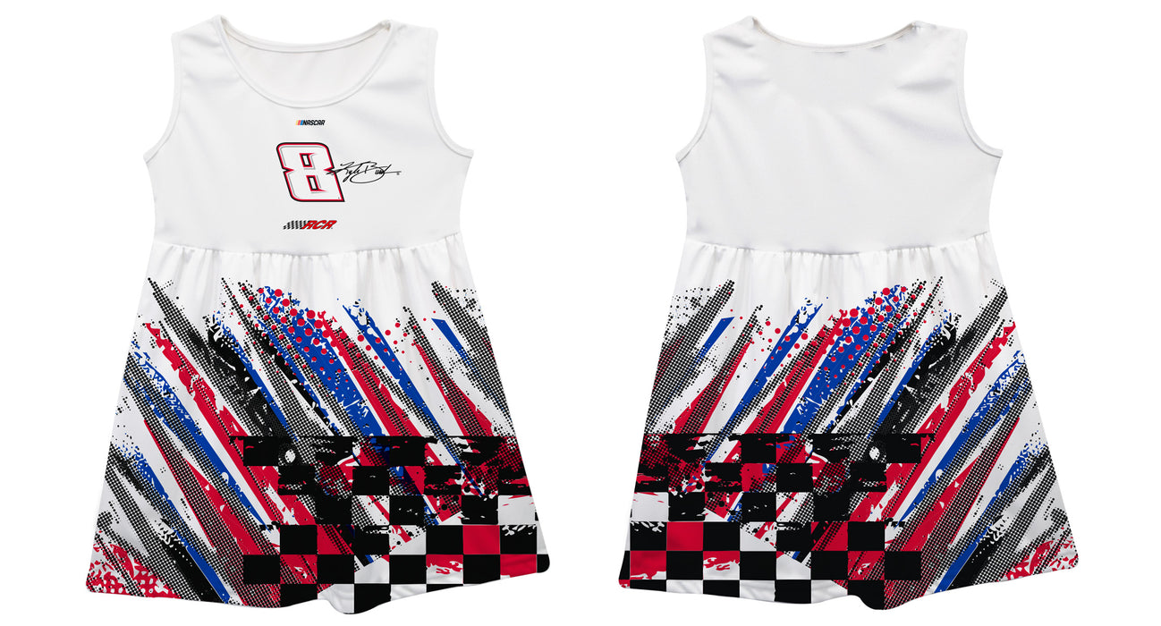 Kyle Busch Vive La Fete NASCAR Abstract Check Halftones Tank Dress - White
