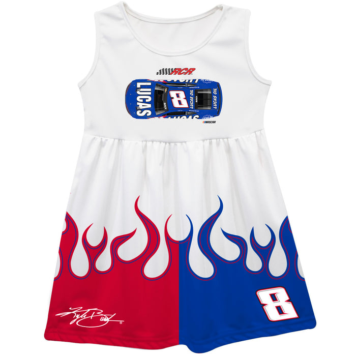 Kyle Busch Vive La Fete NASCAR Car - Flames Tank Dress - White