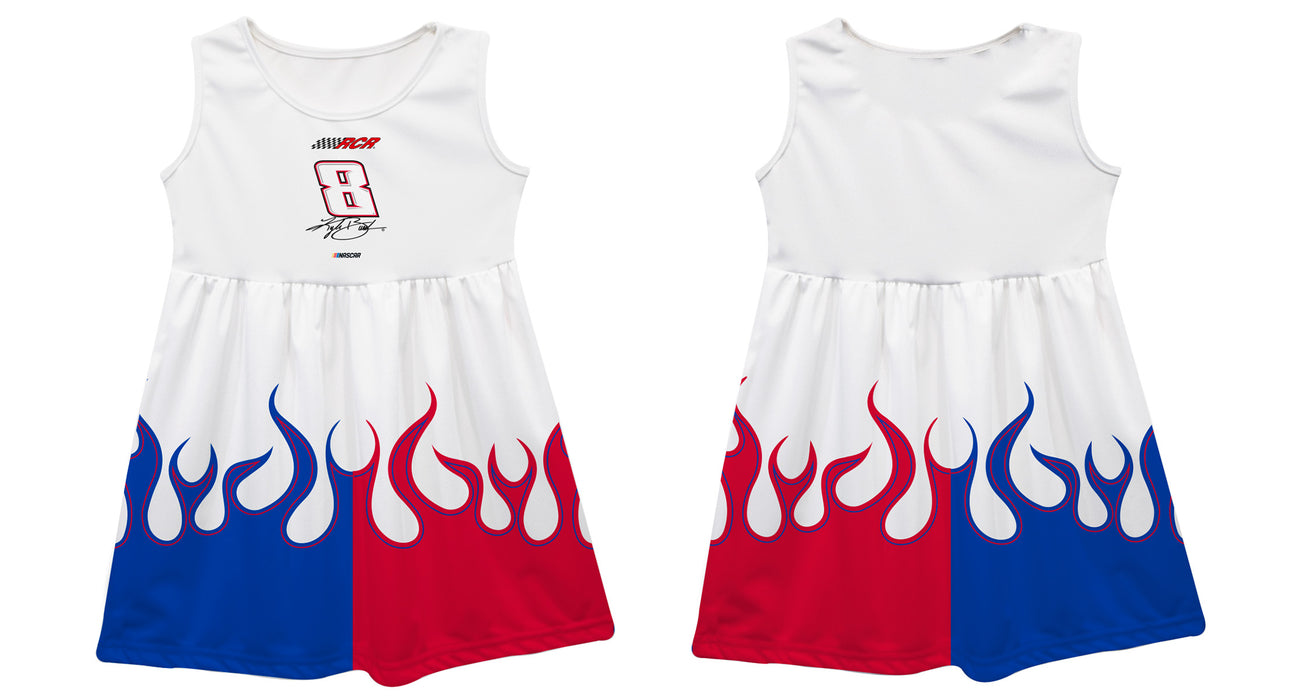 Kyle Busch Vive La Fete NASCAR Car - Flames Tank Dress - White