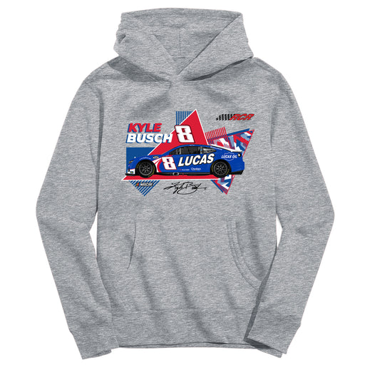 Kyle Busch NASCAR Pullover Cotton Hoodie - Grey