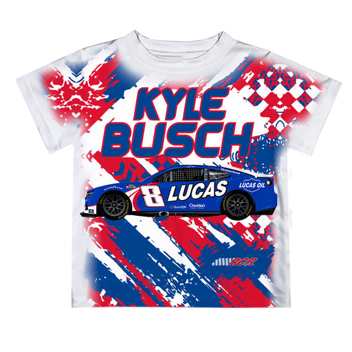 Kyle Busch Vive La Fete NASCAR Abstract Kids T-Shirt  - Blue