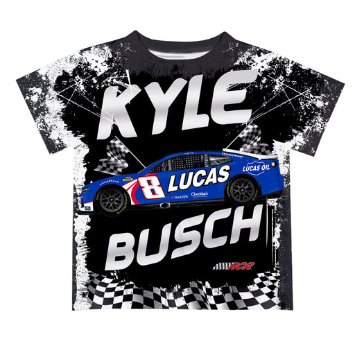 Kyle Busch Vive La Fete NASCAR Abstract Kids T-Shirt - Black