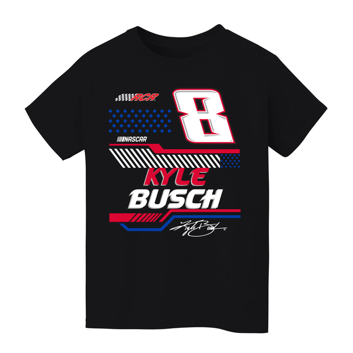 Kyle Busch NASCAR Geometric Classic Front Cotton T-Shirt - Black