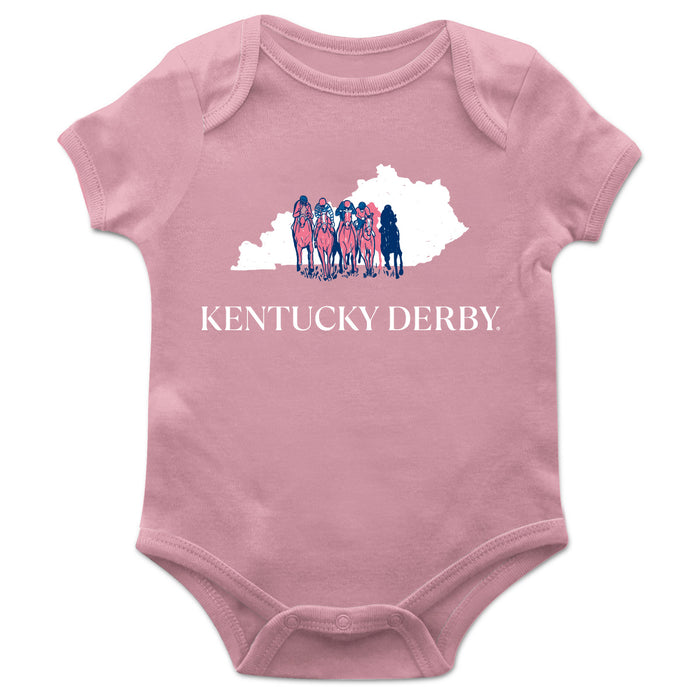 Kentucky Derby Light Pink Cotton Short Sleeve Bodysuit