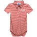 Kentucky Derby Embroidered Red Cardinal Stripe Knit Boys Polo Bodysuit