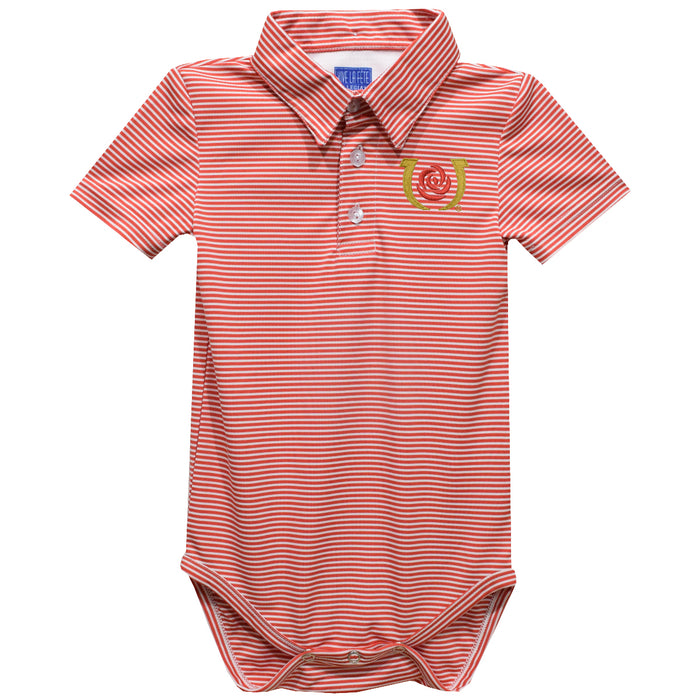 Kentucky Derby Embroidered Red Cardinal Stripe Knit Boys Polo Bodysuit