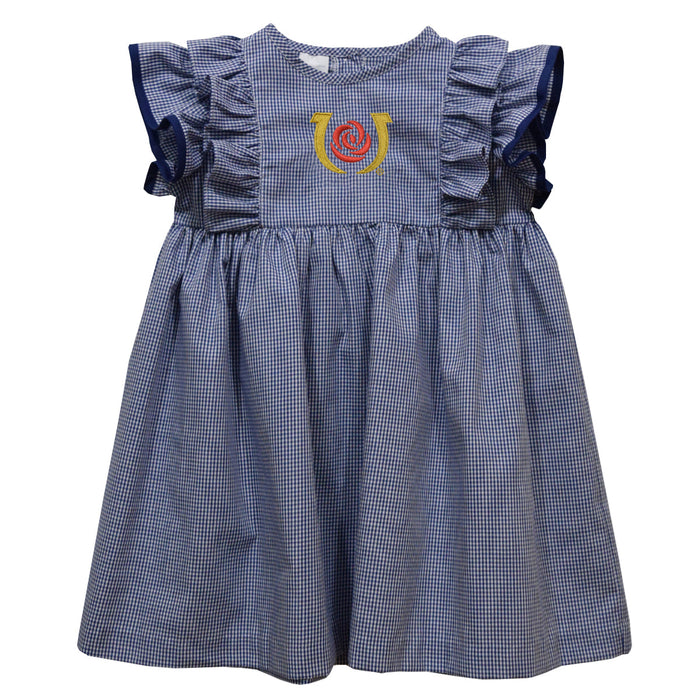 Kentucky Derby Embroidered Navy Gingham Ruffle Dress Navy - 3 - High Quality Apparels - Vive La Fete Kentucky Derby Embroidered Navy Gingham Ruffle Dress Navy - 3 - High Quality Apparels - Vive La Fete