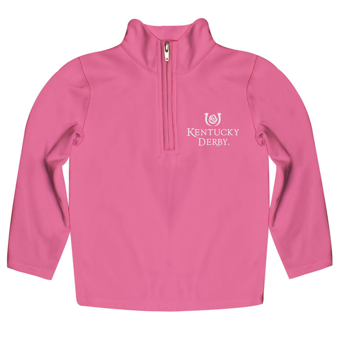 Kentucky Derby Vive La Fete Solid Pink Quarter Zip Pullover Sleeves