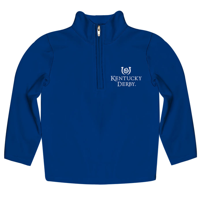 Kentucky Derby Vive La Fete Solid Navy Quarter Zip Pullover Sleeves