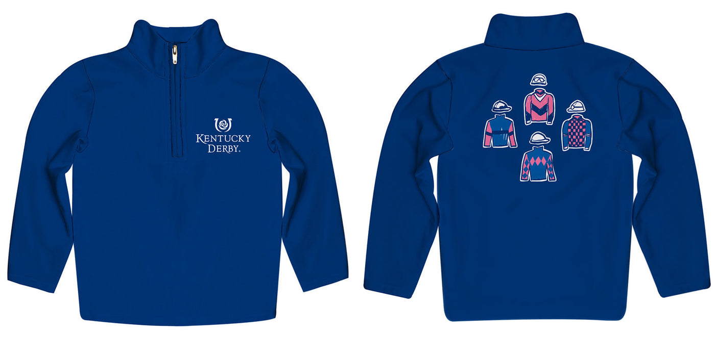 Kentucky Derby Vive La Fete Solid Navy Quarter Zip Pullover Sleeves - Vive La Fête - Online Apparel Store