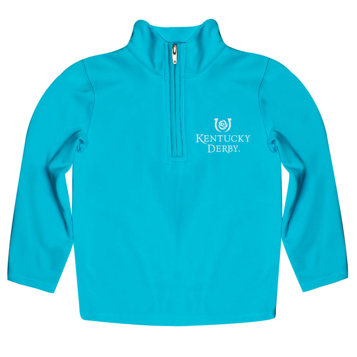 Kentucky Derby Teal Quarter Zip Pullover by Vive La Fete