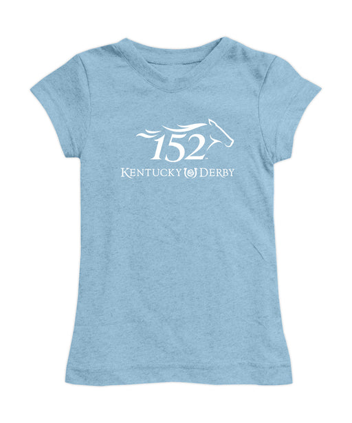 Kentucky Derby Girl´s Fitted Cotton T-shirt - Light Blue