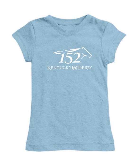 Kentucky Derby Girl´s Fitted Cotton T-shirt - Light Blue